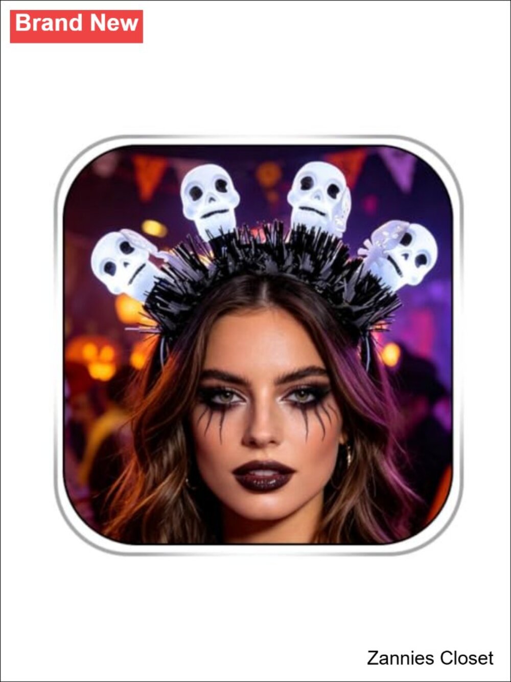👻 Light Up Halloween Ghost Headband Gothic Costume Hair Accessory for Women